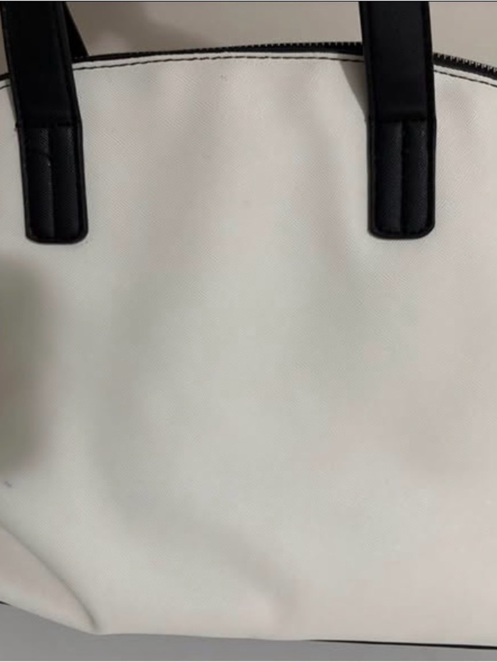 Elegant Cream Tote with Black Handles